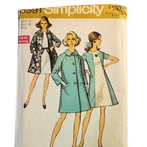 1960s Vintage Mod A Line Dress And Matching Coat Sewing Pattern Never Used Small